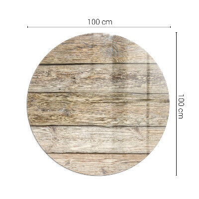 Glass hearth pad round Texture of wooden boards