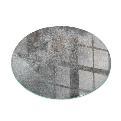 Glass hearth pad round Raw surface texture