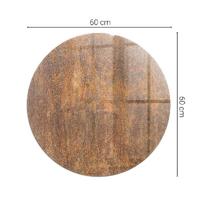 Glass hearth for stove round Rust texture on metal