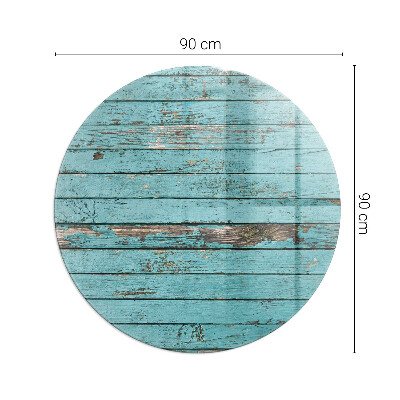 Glass hearth pad round Rustic style boards