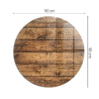 Glass hearth for stove round Wooden board with grain