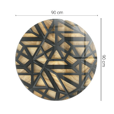 Glass hearth for stove round Geometry with wood