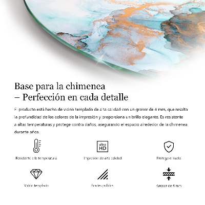 Glass hearth pad round Geometric 3D pattern