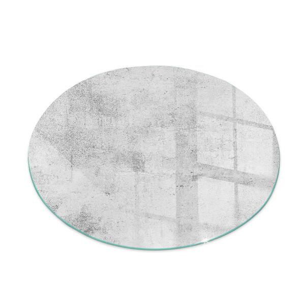 Glass hearth pad round Raw concrete texture