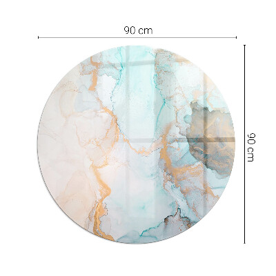 Glass hearth pad round Abstract fluid pattern
