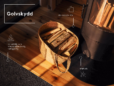 Hearth plate made of rectangular black steel sheet