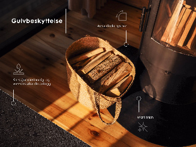 Hearth plate made of rectangular black steel sheet