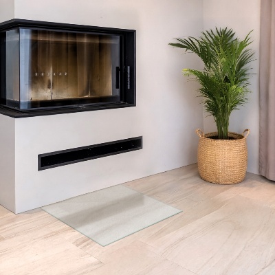 Rectangular glass hearth plate Frosted glass