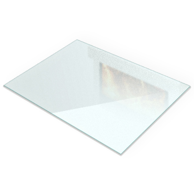 Frosted glass rectangular hearth plate