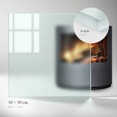 Frosted glass rectangular hearth plate