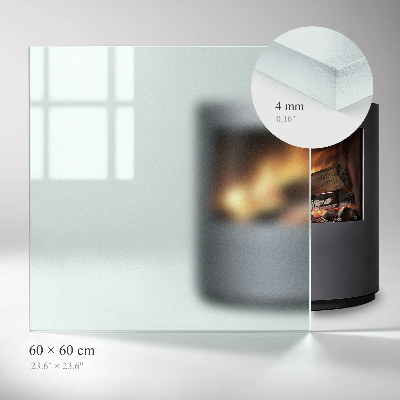 Frosted glass rectangular hearth plate
