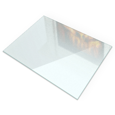 Rectangular glass hearth plate Frosted glass