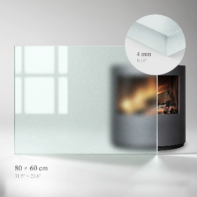 Frosted glass rectangular hearth plate