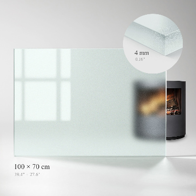 Frosted glass rectangular hearth plate