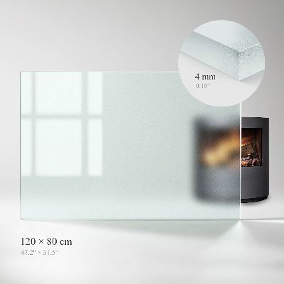 Frosted glass rectangular hearth plate