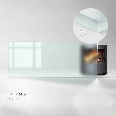 Frosted glass rectangular hearth plate