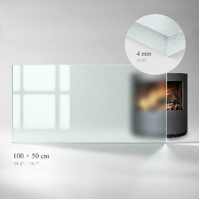 Frosted glass rectangular hearth plate