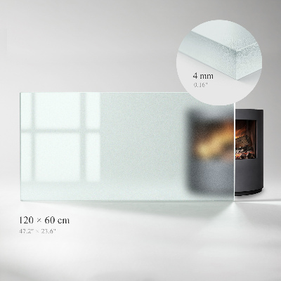 Frosted glass rectangular hearth plate