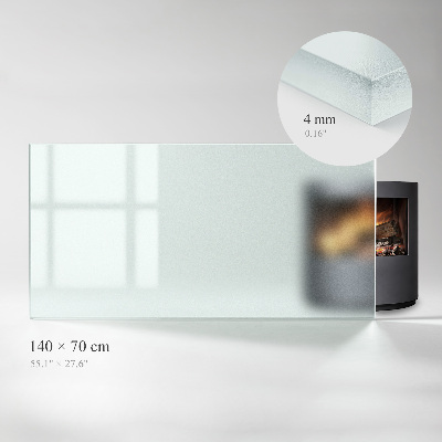 Frosted glass rectangular hearth plate