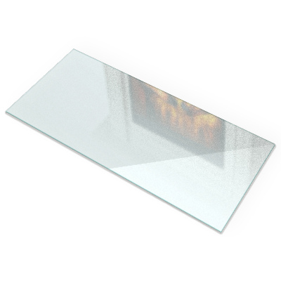 Rectangular glass hearth plate Frosted glass
