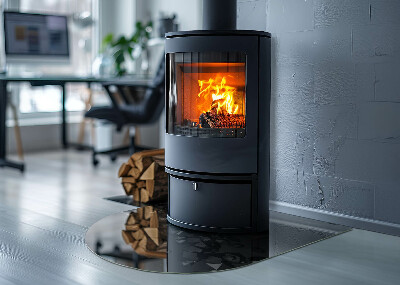 Glass hearth for log burner Abstract cloud of solids