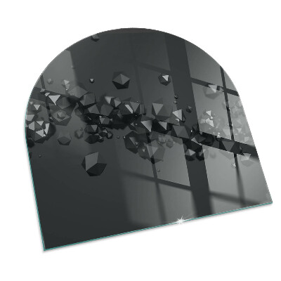 Glass hearth for log burner Abstract cloud of solids
