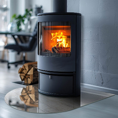 Glass hearths for wood burners Light wood texture