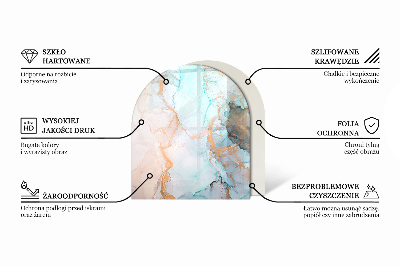 Glass hearth for log burner Marble structure pattern