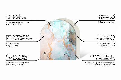 Glass hearth for log burner Marble structure pattern