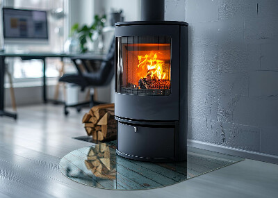Glass hearths for wood burners Rustic style boards