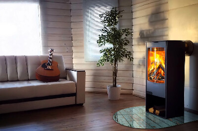 Glass hearths for wood burners Rustic style boards