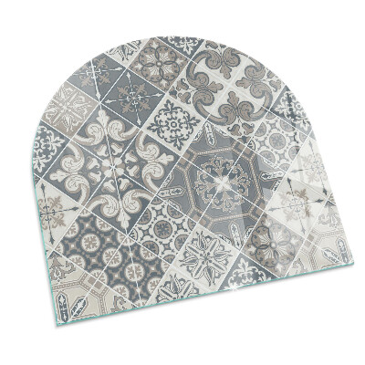 Glass hearth for log burner Decorative mosaic pattern