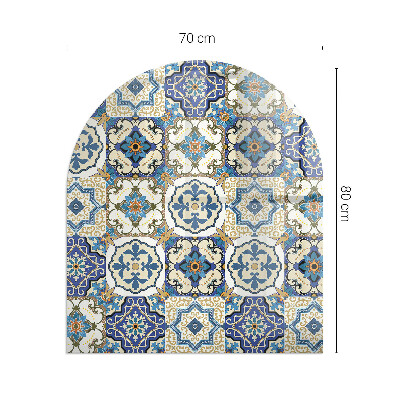 Glass hearth for log burner Mosaic pattern with flowers