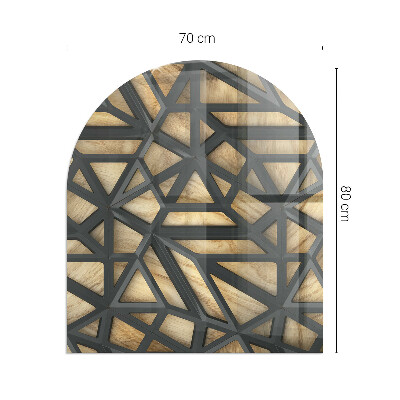 Glass hearth for log burner Geometry with wood