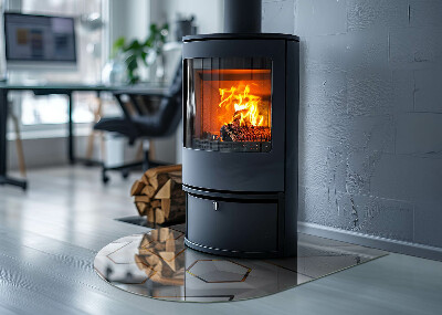 Glass hearths for wood burners Geometric 3D pattern