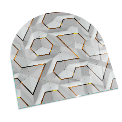 Glass hearths for wood burners Geometric 3D pattern