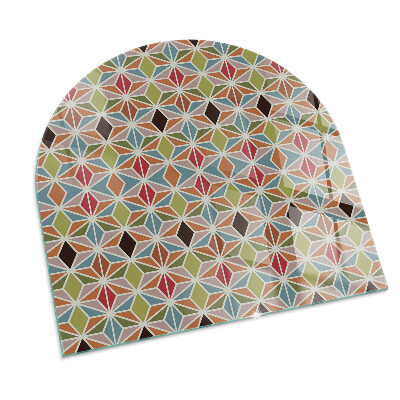 Glass hearths for wood burners Polygonal patterns in a grid
