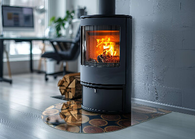 Glass hearth for log burner A box with cut wood