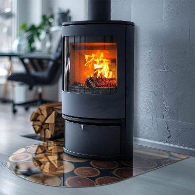 Glass hearth for log burner A box with cut wood