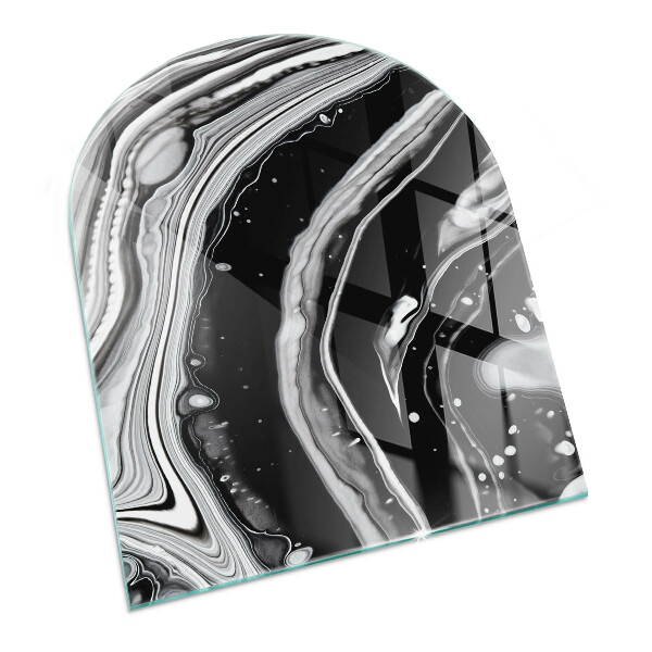 Glass hearth for log burner Abstract waves and lines