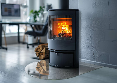 Glass hearths for wood burners Raw concrete texture