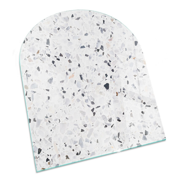 Glass hearth for log burner Stone pattern with particles