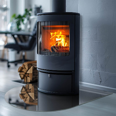 Glass hearths for wood burners Color Gray-brown