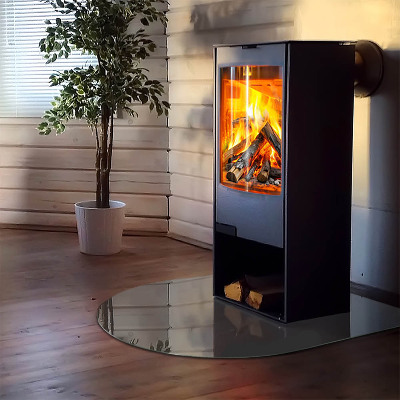 Glass hearths for wood burners Color Gray-brown