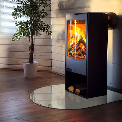 Glass hearth for log burner Color Gray-green