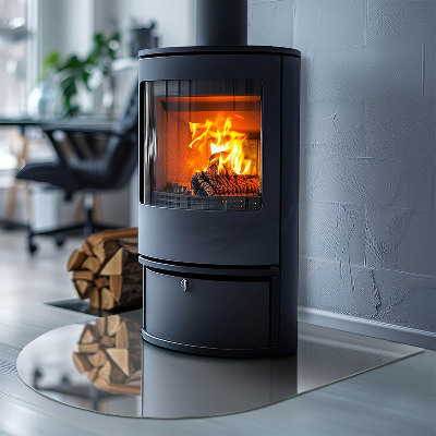 Glass hearth for log burner Color Gray