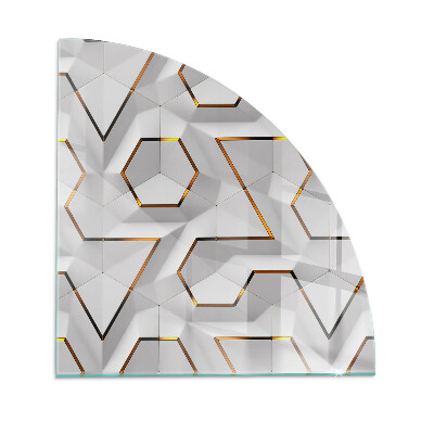 Glass hearth for wood stove Geometric 3D pattern