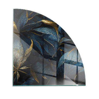 Glass hearth Elegant leaves in texture