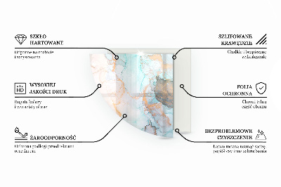 Glass hearth Marble vein pattern