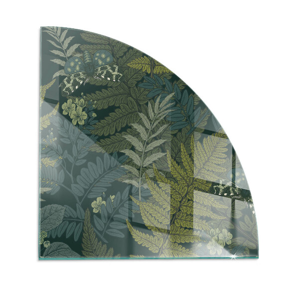 Glass hearth Plant motifs with butterflies